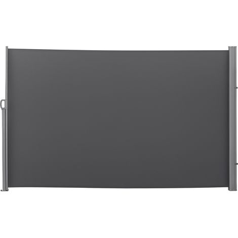 Beyamis Ausziehbarer Windschutz für den Garten 3 x 1,8 m, UV-beständiges Polyester und Aluminium, Grau