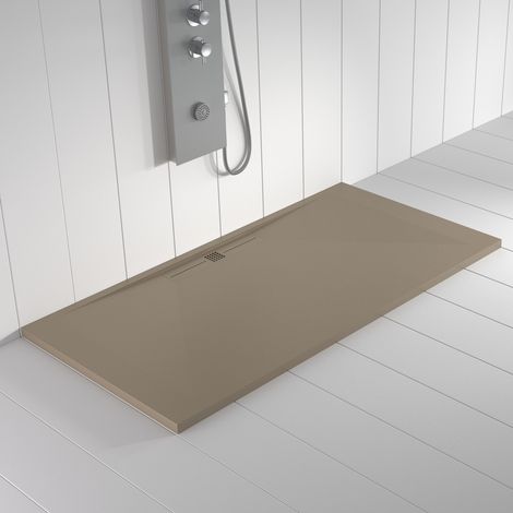 Receveur de douche Resine WIDE Moka (grille coloure) - 70x150 cm - Grille + Valve OFFERTE (1/5)