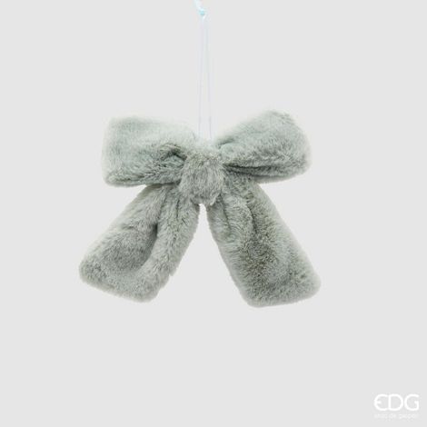 EDG Enzo De Gasperi Fiocco Peluche di Natale 16 x 22 Cm Verde Salvia