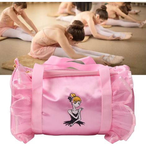 Sac de danse miniature rose pour enfants, en dentelle, style coréen, sac de spectacle, sac de ballet, sac de voyage de rangement (1/5)