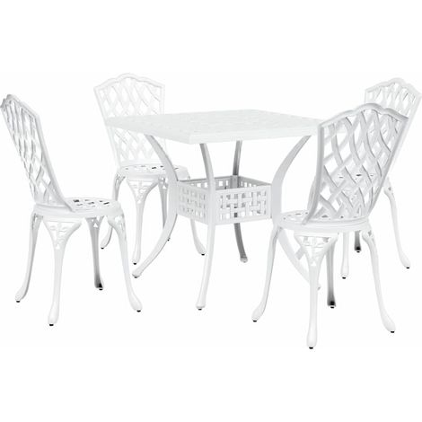 Maison Exclusive - Set di Tavolo da Giardino 5 pcs Bianco Alluminio pressofuso
