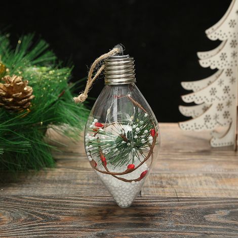Pendentif De Noël - Boule Lumineuse À Led Transparente En Forme De Sphère À Deux Pointes - Décoration Intérieure Pour Arbre De Noël - 1 Pièce (1/3)