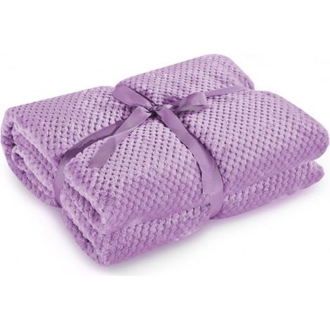 DecoKing- Coperta in Microfibra, Pile Morbido, Tessuto, 170 x 210 cm, Lilla (1/5)