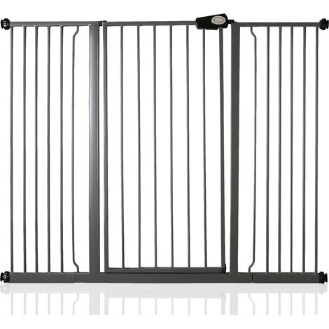 Bettacare Child and Pet Gate, 139.8cm - 147.4cm, Slate Grey, Extra Tall Gate 104cm in Height, Pressure Fit Stair Gate