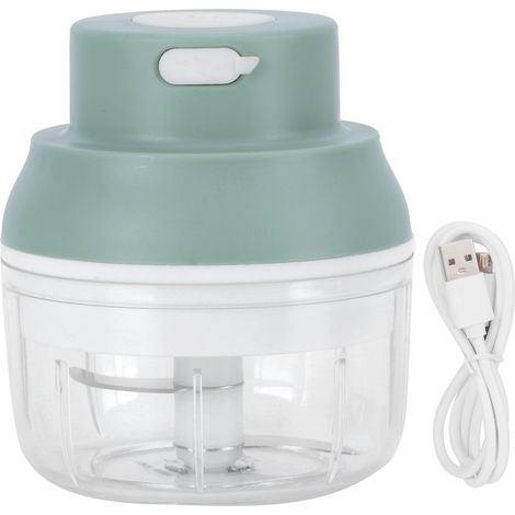 Hacheur Légumes Électrique USB 100ml Acier Inoxydable Pour Ail Et Cuisine Portable Vert (1/5)