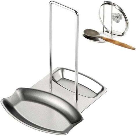 Lid Holder, Lid and Spoon Rack, Lid and Spoon Storage Rack, Practical Lid Holder, Stainless Steel, Suitable for Pot Lids and Cookware (1/4)