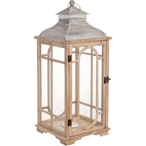 Farol de madera 30x30x73h cm