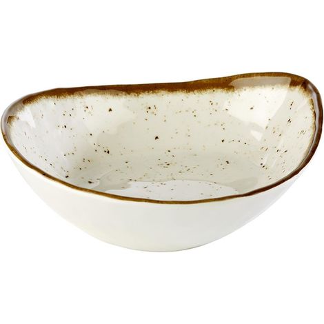 APS 84526 Bol STONE ART, 23 x 19 cm, hauteur 6,5 cm, mélamine, crème/blanc (1/3)