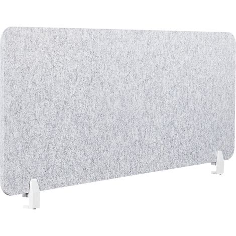 Panel separador acústico biombo escritorio PET abrazaderas de montaje tela tapizado 160 x 50 cm gris Split