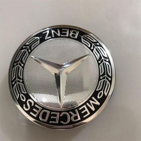 75-mm-Radnabenkappe, passend für alle Mercedes-Benz Modelle – Radnabenkappe, Kunststoff-Radzubehör, Ersatzteil für Radnabenkappen, 4er-Set – schwarz (1/4)