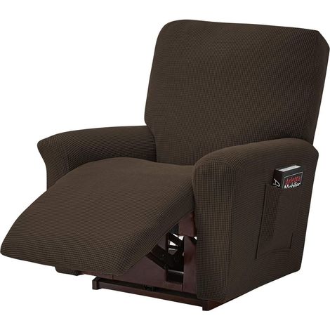 Lot De 4 Housses De Canapé, Housse De Fauteuil Extensible, Pour Fauteuil Inclinable De Relaxation Et De Massage, En élasthanne, Dotées De Jacquard (1/5)