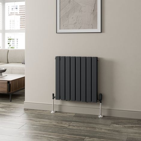 Anthracite Designer Radiator Vertical Horizontal Flat Panel 600 x 608mm Double Panel (1/5)