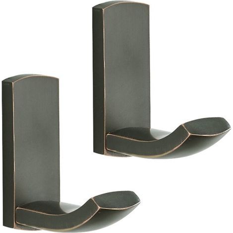 Gancho de ducha, toallero y perchero de latón para montaje en pared, accesorios de cocina y baño, 2 piezas (negro) (1/4)
