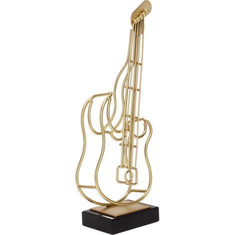 Schmiedeeiserne Zierfigur in Form einer Geige auf stabilem Kristallsockel, schwarz, für den Wohnzimmereingang (1/5)