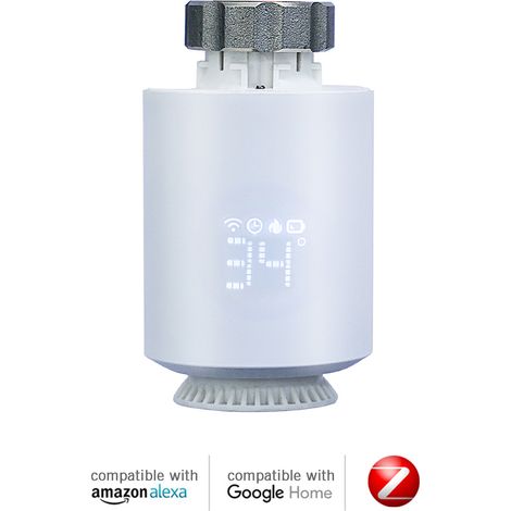 Robinet thermostatique de radiateur ZigBee programmable, intelligent, contrôlable par application, commande vocale, compatible avec Alexa, détection d'ouverture de fenêtre, fonction antigel (hub ZigBe (1/4)