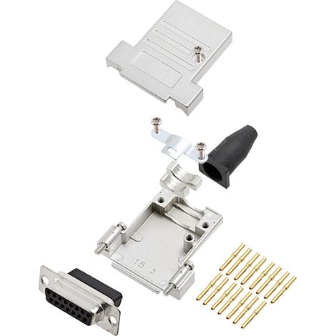 encitech DTSL15-SJSRG-T-DBCS-K 6355-0089-12 D-SUB Buchsenleisten-Set 180 ° Polzahl: 15 Crimpen 1 St.