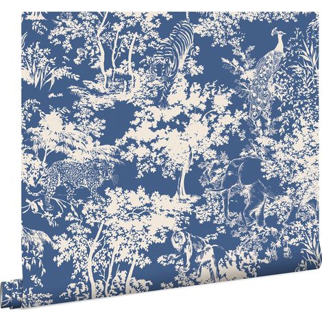 Joules Vliestapete Animal Forest Blau 10mx52cm (1/5)