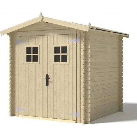 Altanka – Abri de jardin en bois 4m² – Dimensions 2x2m – Épaisseur 19mm – Bois de sapin naturel – Double porte vitrée plexiglas (1/3)
