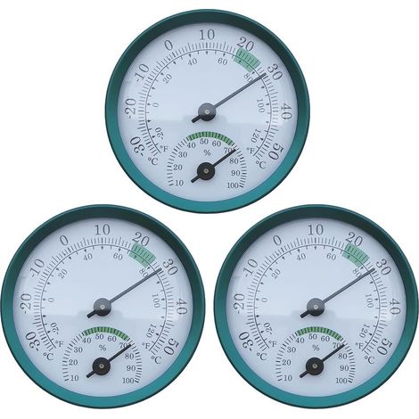 Ensemble de 3 thermomètres/hygromètres 2 en 1, mini thermomètres zones confort colorées, intérieur bébé, maison, garage. (1/5)