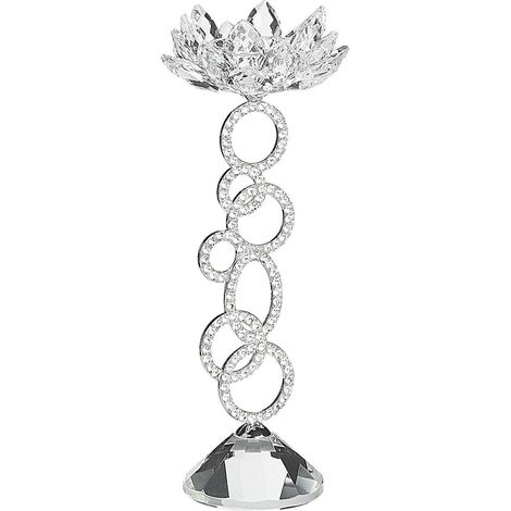 Candle Holder OVIEDO Glass 27 cm Silver