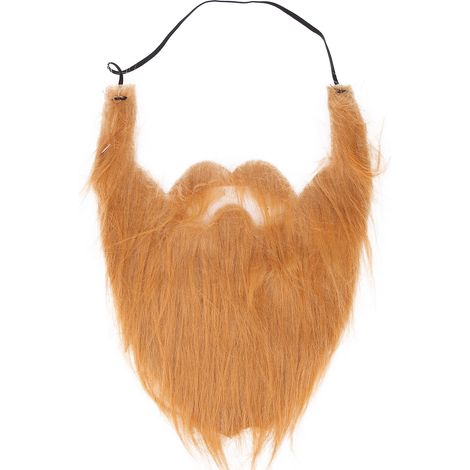 Fausse barbe stimulée moustache drôle poils faciaux pour déguisement Halloween cosplay, brun (1/5)