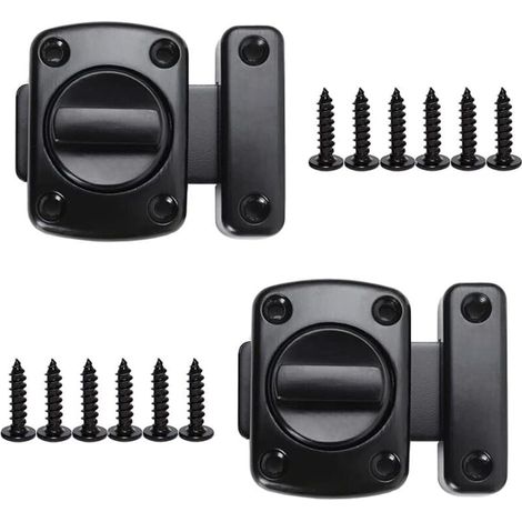 2 Pack Zinc Alloy Swing Door Latch, Interior Door Lock with 12 Screws, Black YMYNY (1/4)