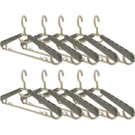 Lot de 10 Cintres Réglables, Plastique ABS, Extensible 16-23 Pouces, Pour Pantalons Manteaux Cravates, Organisation Garde-Robe (1/5)