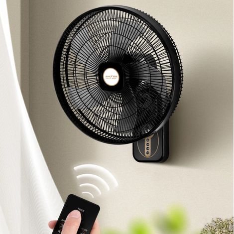Ventilateur Mural Électrique 40 cm avec Télécommande, Oscillation Horizontale Automatique, 3 Vitesses Réglables, Tête Orientable pour Chambre, Salon et Bureau (1/5)