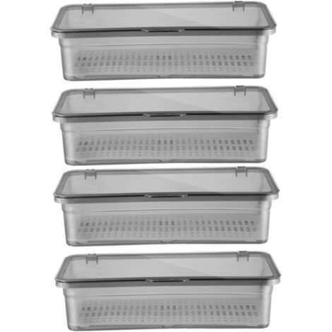 4 Pièces boîte de Rangement de Couverts Plateau à ustensiles avec Couvercle Titulaire Porte-ustensiles de Cuisine Porte-cuillère Organisateur de Couverts de ménage Porte-Couverts