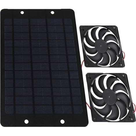 10 W 12 V 2 A Solarventilator, Dual-Ventilator-Design, wasserdichter tragbarer Außenventilator, Silikon-Wärmeabluftventilator für Gewächshaus, Hühnerstall