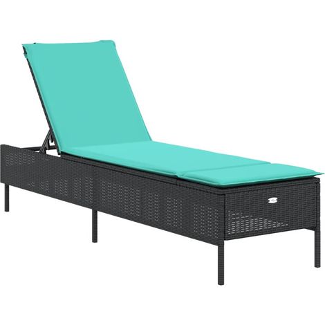 Maison Exclusive - Lettino prendisole con Cuscino in Polyrattan Nero