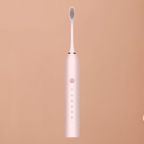 Brosse à Dents Électrique Rose pour Enfants et Adultes - Technologie Ultrasonique avec Brossettes Douces - Hygiène Buccale Complète (1/5)