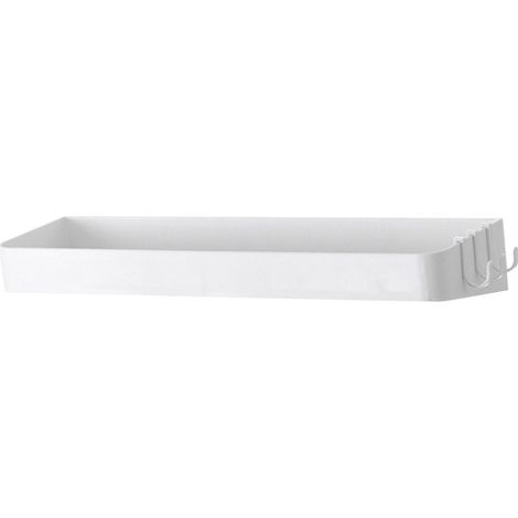 Étagère murale de salle de bain multifonctionnelle, style minimaliste moderne, sans perçage, blanche et rectangulaire. (1/5)