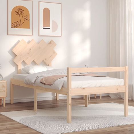 Seniorenbett mit Kopfteil Massivholz