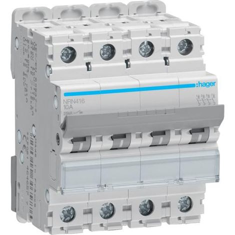 Hager - NRN416 - Disjoncteur 4P 25kA C-16A 4m (1/2)