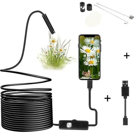Endoscope industriel - Caméra endoscope étanche IP67 5,5 mm pour téléphones et ordinateurs Android - 5 m (1/4)