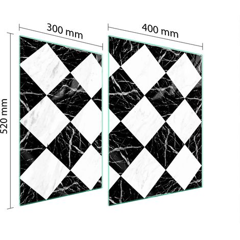 PLAQUE DE PROTECTION EN VERRE POUR POÊLE 70x52 MOSAÏQUE (1/5)