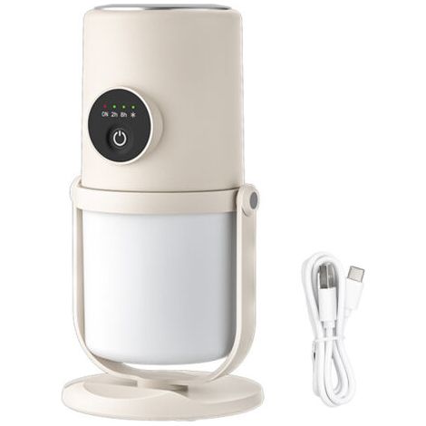 Humidificateur de bureau USB rechargeable silencieux à deux modes de brume 300 ml Humidificateurs frais avec support pour chambre à coucher, voyage, bureau, maison Beige (1/5)