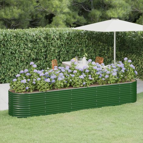 Jardinera arriate acero galvanizado verde 368x80x68 cm (1/5)