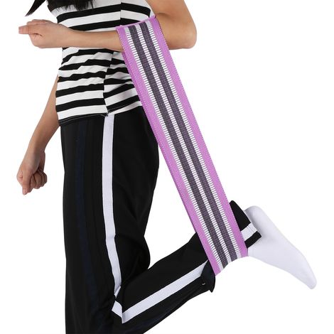 Lot de 2 bandes élastiques de résistance pour fitness, antidérapantes, pour le renforcement des jambes et des fessiers (violet). (1/5)