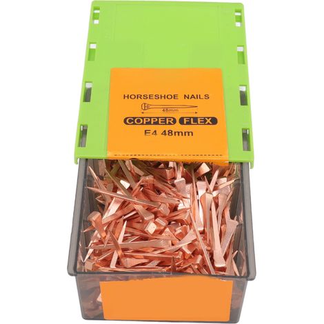 250 clous de ferrage en cuivre plaqué, avec boîte en plastique, pour l'élevage du bétail E4 48 mm/1,89 po (1/5)