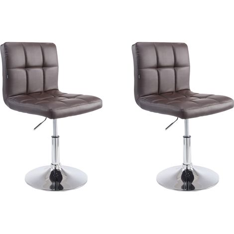Set 2 Sedie Lounge Palma V2 in similpelle marrone (1/5)