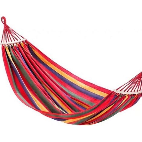 Hängemattenschaukel für Reisen und Camping, 1 Person, groß (280 x 80 cm), atmungsaktive Baumwolle, Tragkraft 150 kg, ideal für Strand, Terrasse, Veranda und Hängematten im Garten. (1/5)