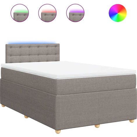 Maison Exclusive - Sommier à lattes de lit avec matelas taupe 120x190 cm tissu (1/5)
