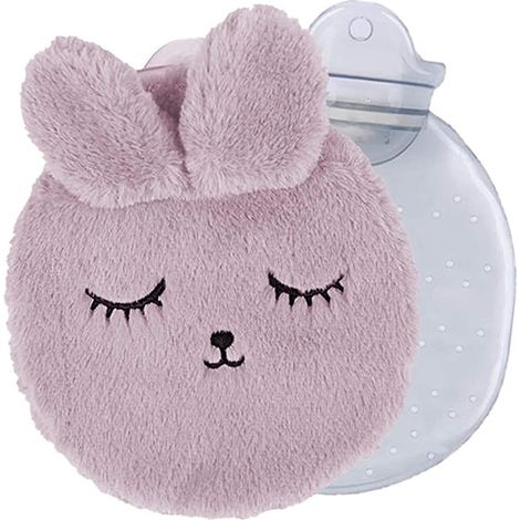 Bouillotte avec couvercle thermos, chauffe mains enfant et adulte rose clair