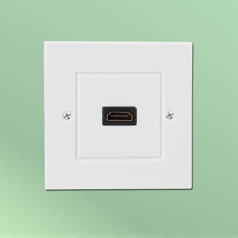 Panneau mural HDMI blanc avec câble pour hôtels, maisons, bureaux, immeubles de bureaux (norme américaine) (1/5)