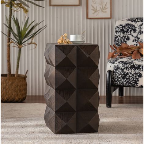 Tavolino vintage in legno 60 cm marrone OKMYHOME (1/5)