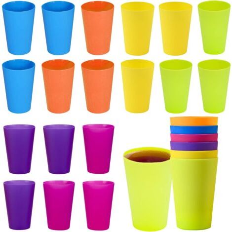24 Pièces Gobelets Plastiques Réutilisables, 250 ml Gobelet Plastique Reutilisable Anniversaire Enfant, Gobelets Plastique Convient pour Anniversaire Fête Rassemblement Pique (1/5)