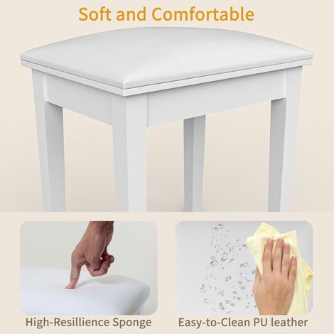 Tabouret de piano rembourré moderne pour coin maquillage, chaise de coiffeuse carrée, banc maquillage en mousse haute élasticité, pouf (1/5)