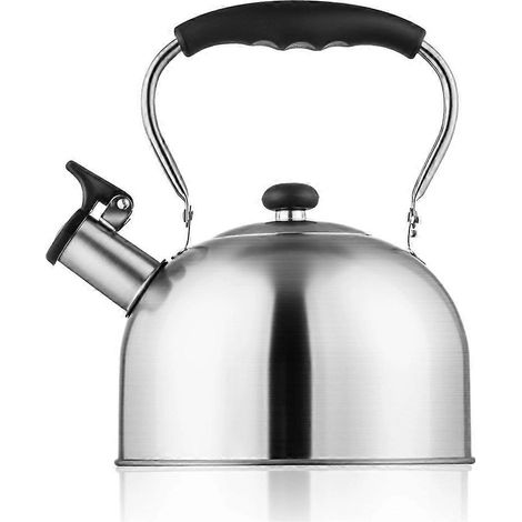 2,5-Liter-Pfeifkessel aus Edelstahl, ideal zum Campen und Kochen, mit klappbarem Griff und perfekt für Kaffee. (1/5)